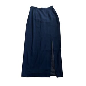 Adrianna Papell Maxi Skirt 12 Navy‎ Blue Formal Side Slit Evening Classic